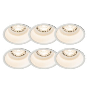 inbouwspots Set van 6 wit rond Dept Aluminium Wit