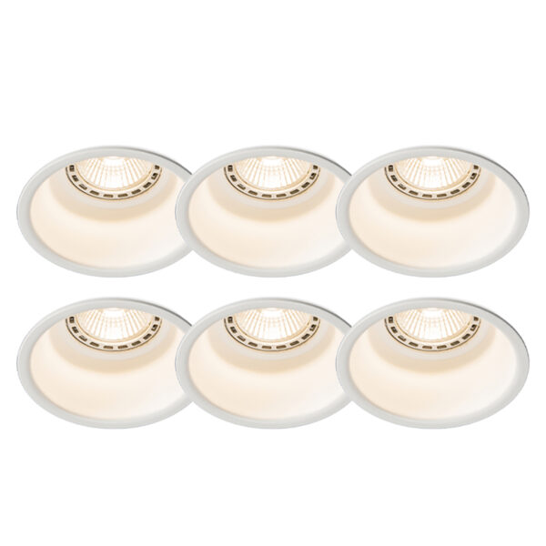 inbouwspots Set van 6 wit rond Dept Aluminium Wit