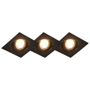 inbouwspots Set van 3 zwart incl. LED dimbaar Miu Kunststof Zwart Deze is een strakke moderne inbouwspot. De zwarte kleur maakt hem erg Hij driestaps met je kan