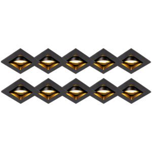 inbouwspots Set van 10 zwart verstelbaar Qure Aluminium Zwart Deze zwarte past volledig in een moderne omgeving hij staat leuk de hal of Met 20 is deze alleen