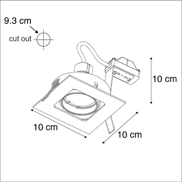 Smart inbouwspot messing vierkant incl. wifi GU10 - Artemis - Afbeelding 3