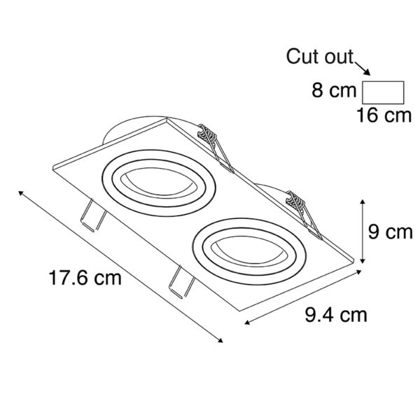 Smart inbouwspot staal incl. 2 WiFi GU10 kantelbaar - Lock 2 - Afbeelding 3