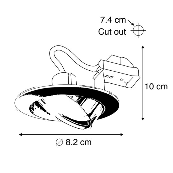 Smart inbouwspot wit kantelbaar incl. Wifi GU10 - Edu - Afbeelding 3