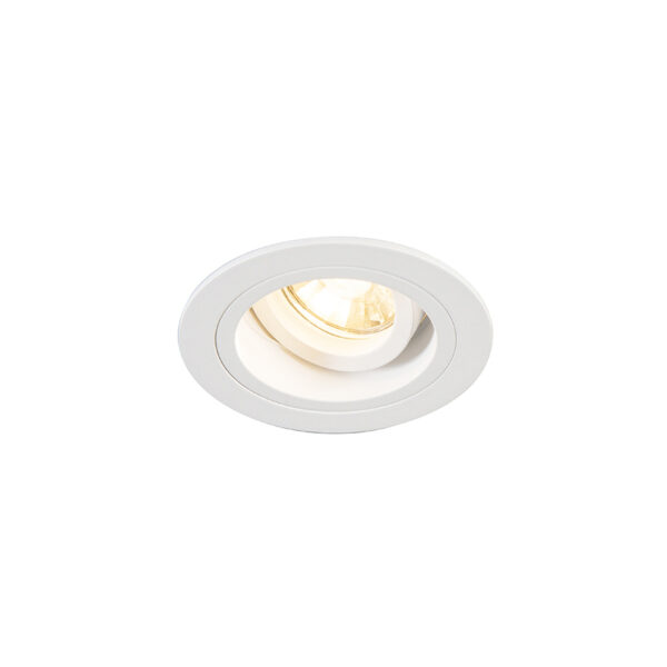 inbouwspots Smart inbouwspot wit rond kantelbaar incl. Wifi GU10 Chuck Staal Wit De perfecte spot die past in elk interieur dat is deze ronde lichtbron hoef je