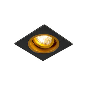 inbouwspots Smart inbouwspot zwart met goud vierkant incl. Wifi GU10 Chuck Staal Ben je nog op zoek naar de perfecte Ga dan voor deze vierkante De lichtbron