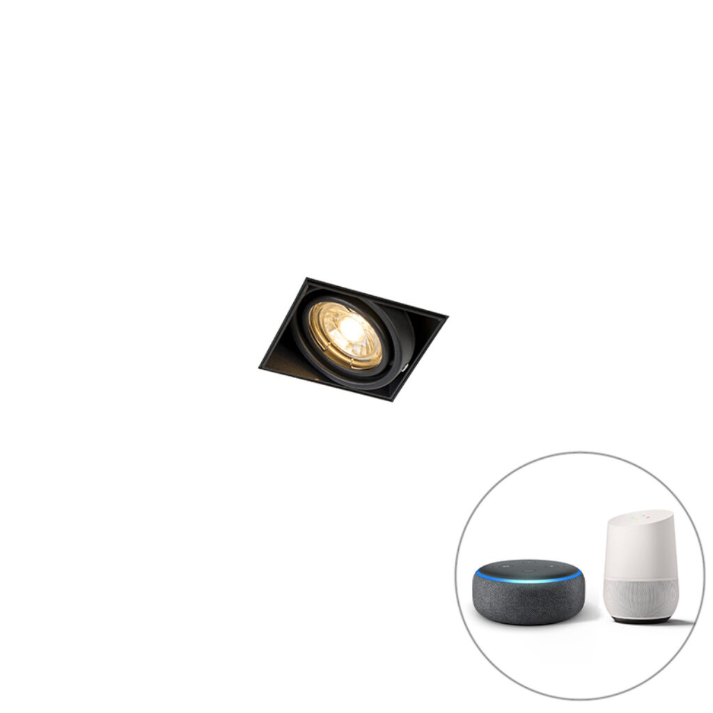inbouwspots Smart inbouwspot zwart incl. Wifi GU10 trimless Oneon 1 Staal Zwart Deze Trimless is de perfecte inbouwspot. Dit armatuur wat inhoud dat er geen