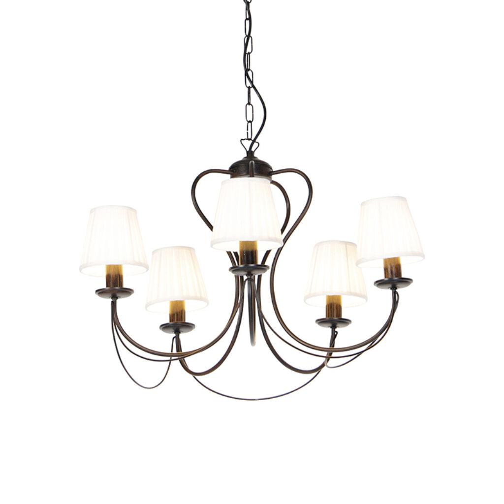 kroonluchters Kroonluchter bruin met klemkap Como StaalStof Roestbruin Wauw wat een mooi kroonluchter is Zijn design erg klassiek. kleurencombinatie geeft hem