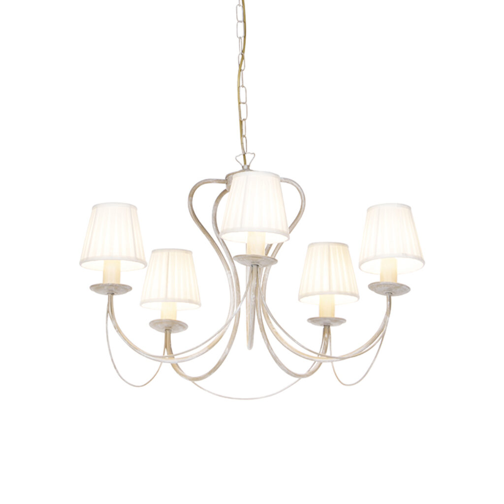 kroonluchters Kroonluchter taupe met klemkap Como StaalStof Taupe Wauw wat een mooi kroonluchter is Zijn design erg klassiek. kleurencombinatie maakt hem modern