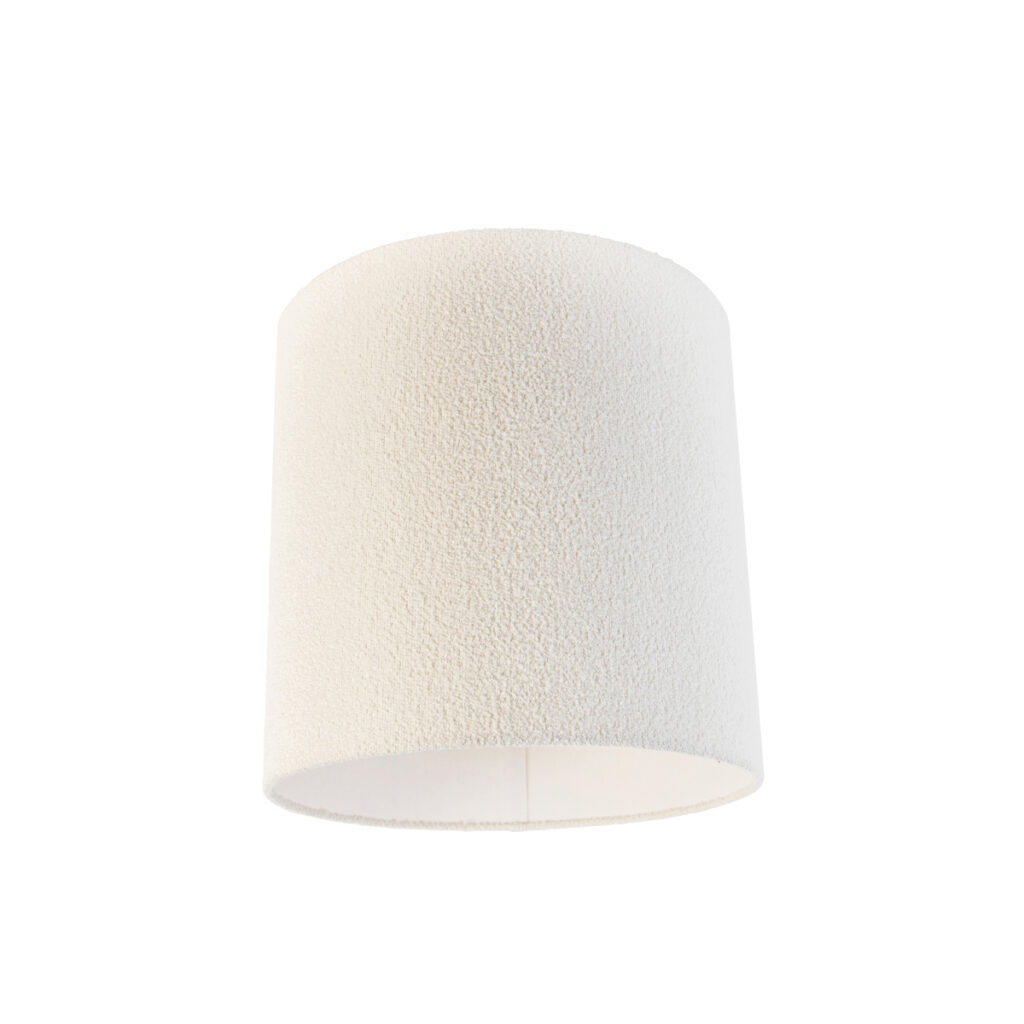 lampenkappen Boucle lampenkap wit Stof Wit Kan jouw interieur wel een neutrale twist Ga dan voor deze witte lampenkap. Hij is gemaakt van boucle stof. Daardoor