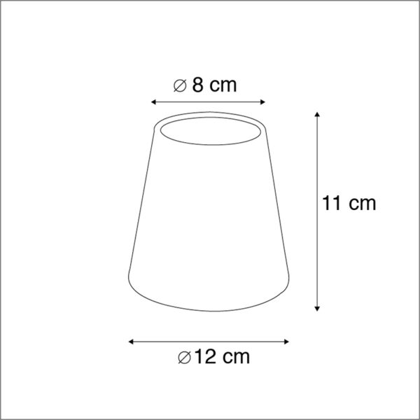 Katoenen klemkap zwart 12 cm rond met gouden binnenkant - Afbeelding 3