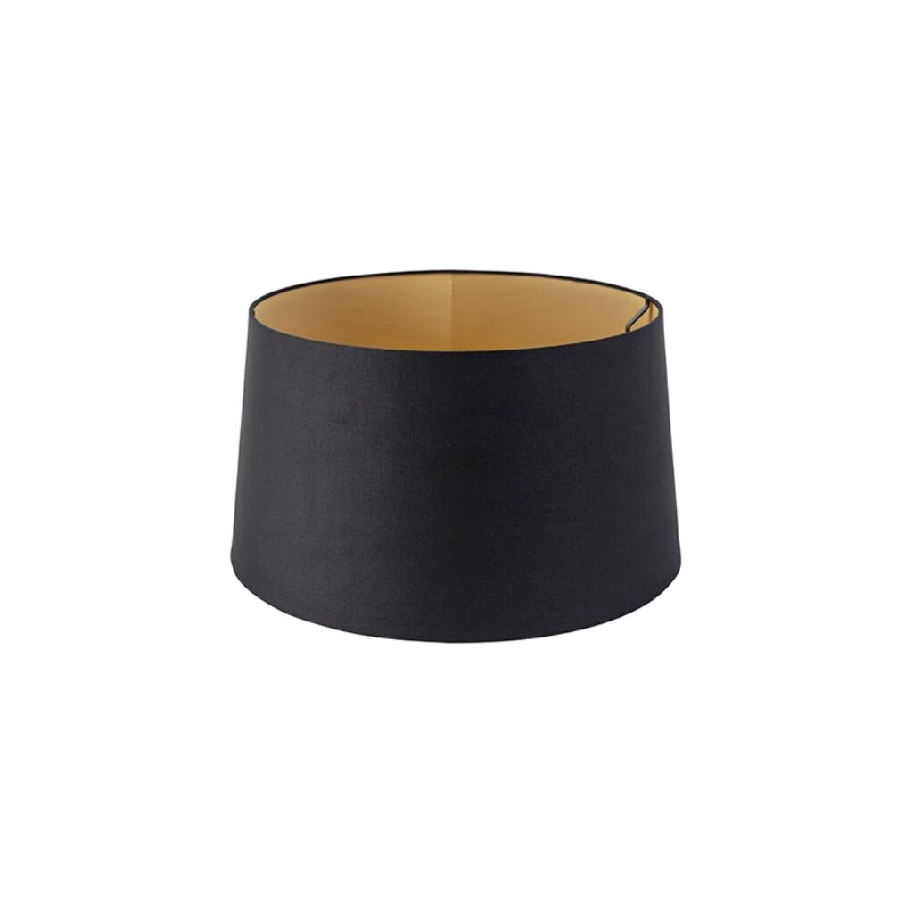 lampenkappen Katoenen lampenkap zwart met gouden binnenkant Stof Zwart Ben je op zoek naar een klassieke Deze zwarte katoenen heeft wat zorgt voor prachtig