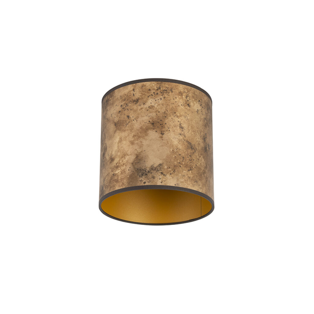 lampenkappen Lampenkap brons met gouden binnenkant Stof Brons Een elegante lampenkap afgewerkt in een oud bronzen kleur wat zorgt voor gezellig lichteffect. Met