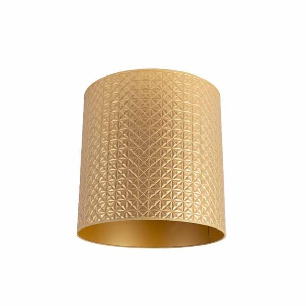 lampenkappen Lampenkap goud triangle dessin Kunststof Een elegante lampenkap afgewerkt in met gouden binnenkant wat zorgt voor een gezellig lichteffect. Met