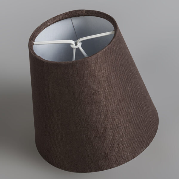 Linnen klemkap bruin 12 cm rond - Afbeelding 2