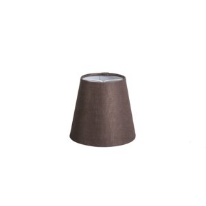 lampenkappen Linnen klemkap bruin 12 cm rond Stof Bruin Zoek je nog leuke kleine bruine lampenkapjes voor op een Het lampenkapje is tapsvormig en voorzien van