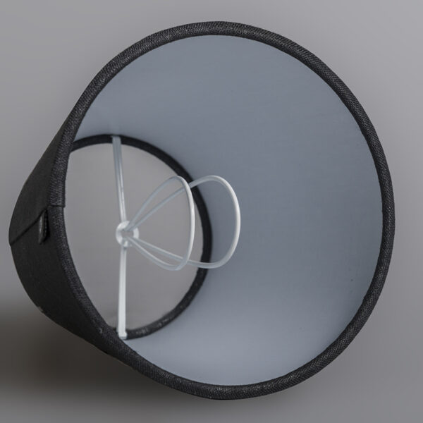 Linnen klemkap zwart 12 cm rond - Afbeelding 2