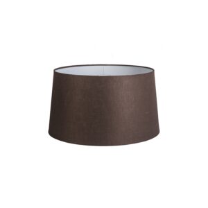 lampenkappen Linnen lampenkap bruin Stof Bruin Deze grote ronde donker bruine van het merk QAZQA is geschikt voor zowel als staande lampen en op armaturen met