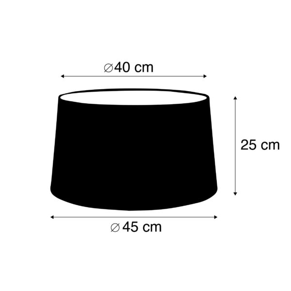 Linnen lampenkap donkergrijs 45 cm - Afbeelding 3