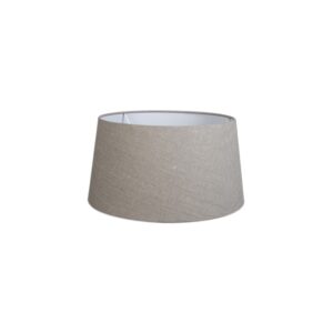 lampenkappen Linnen lampenkap grijs Stof Naturel Deze middelgrote ronde van het merk QAZQA past op een staande of tafellamp en armaturen met grote E27 fitting.