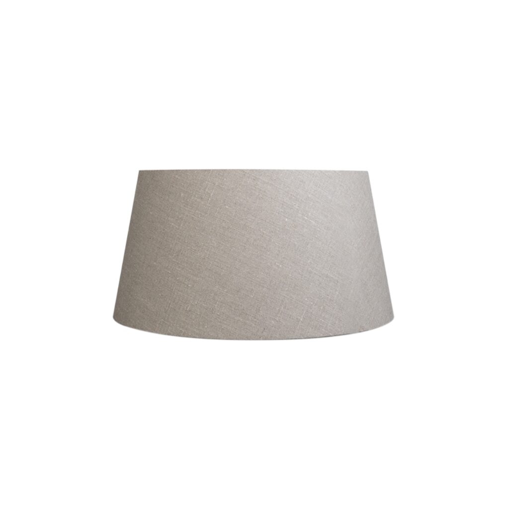 lampenkappen Linnen lampenkap grijs Stof Grijs Deze grote ronde van het merk QAZQA past op een staande of tafellamp en armaturen met E27 fitting. De is taps