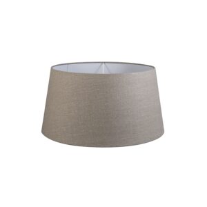 lampenkappen Linnen lampenkap grijs Stof Grijs Deze grote ronde van het merk QAZQA past op een staande of tafellamp en armaturen met E27 fitting. De is taps