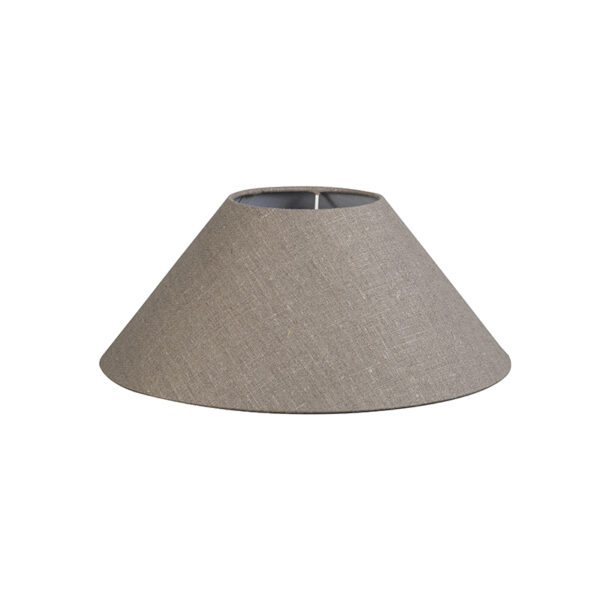lampenkappen Linnen lampenkap grijs Stof Grijs Deze grote ronde van het merk QAZQA past op een staande of schemerlamp en armaturen met E27 fitting. De is taps