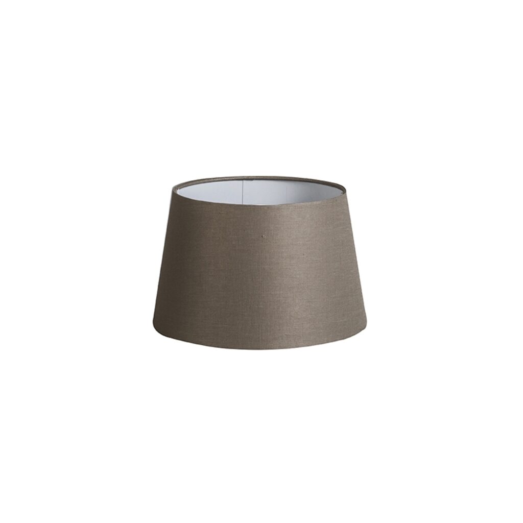 lampenkappen Linnen lampenkap taupe Stof Taupe Deze middelgrote ronde van het merk QAZQA is geschikt voor zowel als staande lampen en op armaturen met een grote