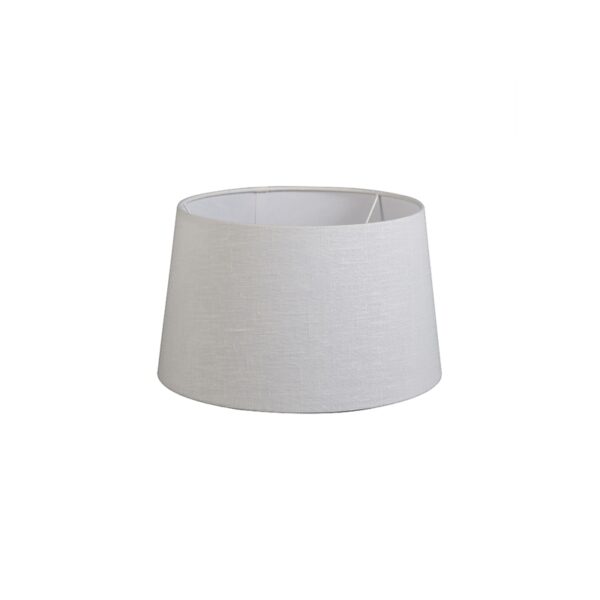 lampenkappen Linnen lampenkap wit Stof Wit Deze middelgrote ronde witte van het merk QAZQA past op een staande of tafellamp en armaturen met grote E27 fitting.