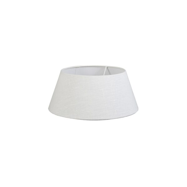 lampenkappen Linnen lampenkap wit Stof Wit Deze middelgrote ronde witte van het merk QAZQA past op een staande of tafellamp en armaturen met grote E27 fitting.