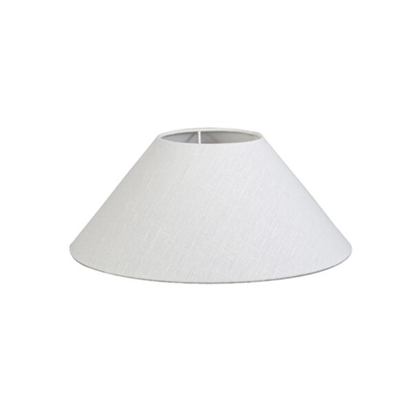 lampenkappen Linnen lampenkap wit Stof Wit Deze grote ronde witte van het merk QAZQA past op een staande of schemerlamp en armaturen met E27 fitting. De is taps