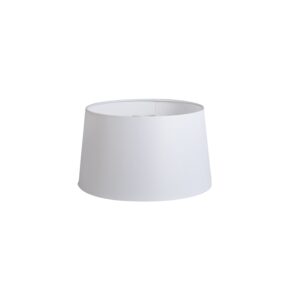 lampenkappen Linnen lampenkap wit Stof Wit Deze middelgrote ronde witte van het merk QAZQA is geschikt voor zowel als staande lampen en op armaturen met een
