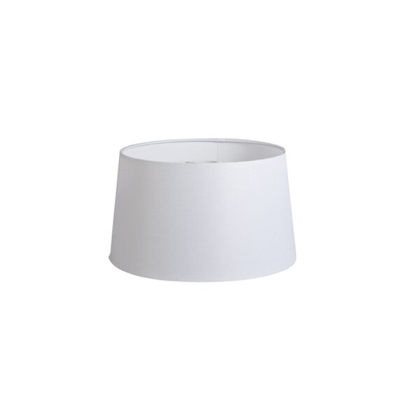 lampenkappen Linnen lampenkap wit Stof Wit Deze middelgrote ronde witte van het merk QAZQA is geschikt voor zowel als staande lampen en op armaturen met een