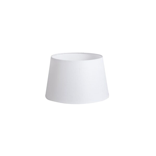 lampenkappen Linnen lampenkap wit Stof Wit Deze middelgrote ronde witte van het merk QAZQA is geschikt voor zowel als staande lampen en op armaturen met een