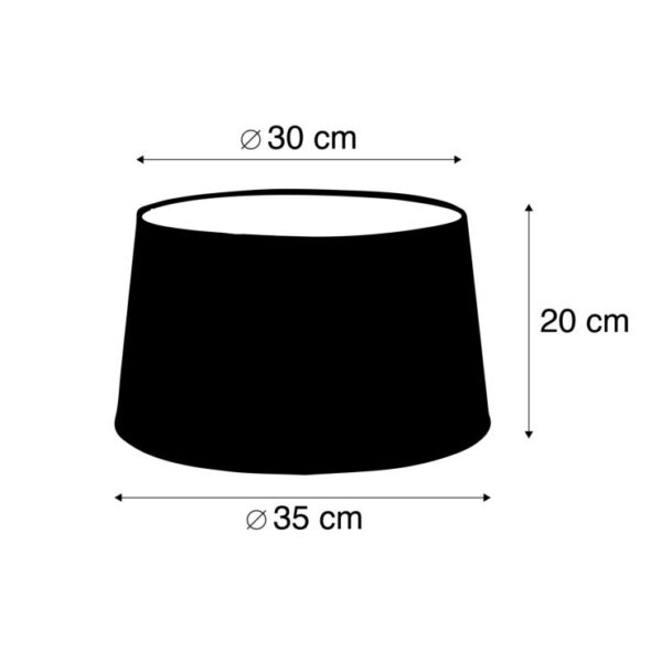 Linnen lampenkap zwart 35 cm - Afbeelding 3
