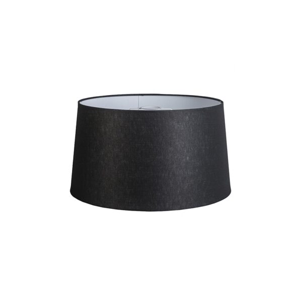 lampenkappen Linnen lampenkap zwart Stof Zwart Deze grote ronde zwarte van het merk QAZQA is geschikt voor zowel als staande lampen en op armaturen met een E27