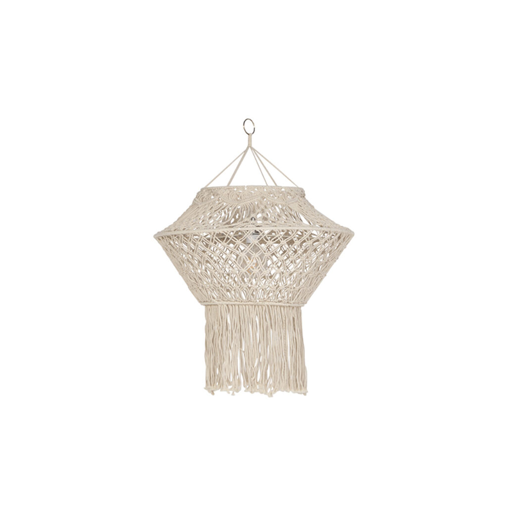 lampenkappen Macrame lampenkap naturel 90 cm Touw Beige Een eyecatcher nodig voor in jouw Ben je op zoek naar een beetje India Dan is deze kap echt wat Hij