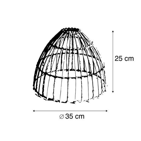 Rotan lampenkap naturel 35/35/25 - Afbeelding 3