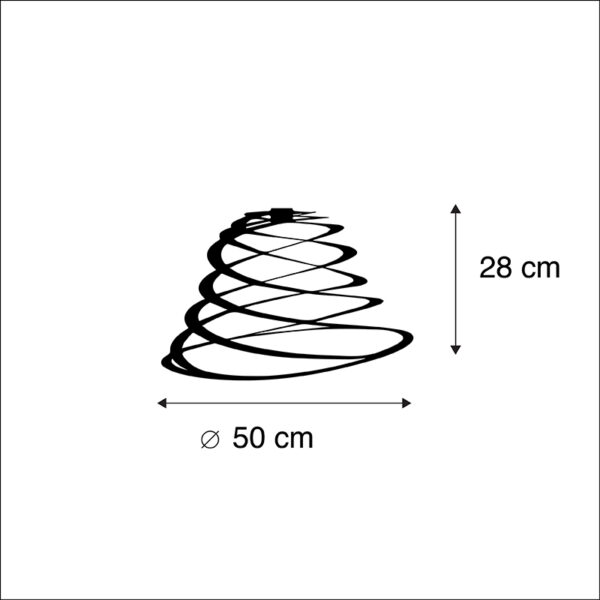 Stalen lampenkap zwart 50 cm - Spiraal - Afbeelding 3