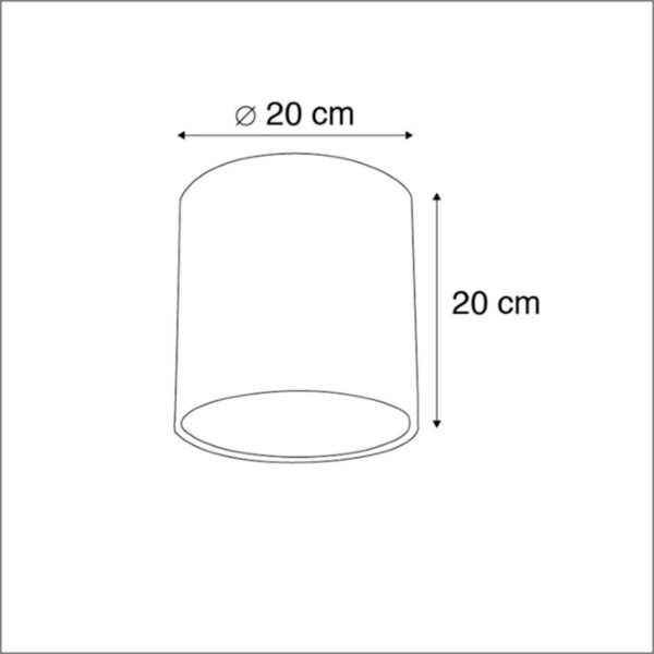 Stoffen lampenkap lichtbruin 20/20/20 - Afbeelding 3