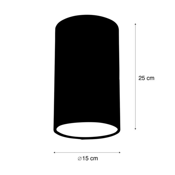 Stoffen lampenkap lichtgrijs 15/15/25 - Afbeelding 3