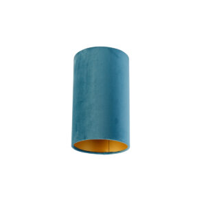 lampenkappen Velours lampenkap blauw met gouden binnenkant Stof Blauw Fleur je interieur op deze vrolijke blauwe lampenkap. Hij is gemaakt van velours stof en