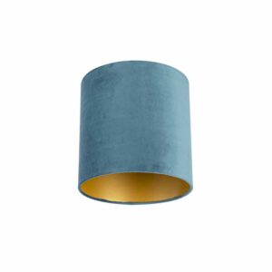 lampenkappen Velours lampenkap blauw met gouden binnenkant Stof Blauw Een elegante velours afgewerkt in binnenkant. Met deze kun je jouw vloerlamp of hanglamp