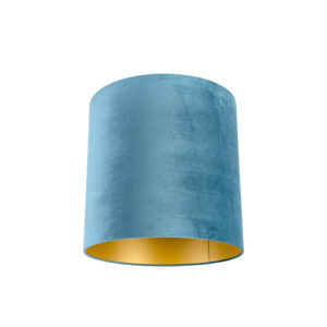 lampenkappen Velours lampenkap blauw met gouden binnenkant Stof Blauw Een elegante velours afgewerkt in binnenkant. Met deze kun je jouw vloerlamp of hanglamp