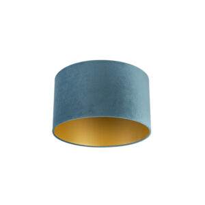 lampenkappen Velours lampenkap blauw met gouden binnenkant Stof Blauw Wat een eyecatcher deze velours lampenkap. Met kun je jouw vloerlamp of hanglamp voorzien