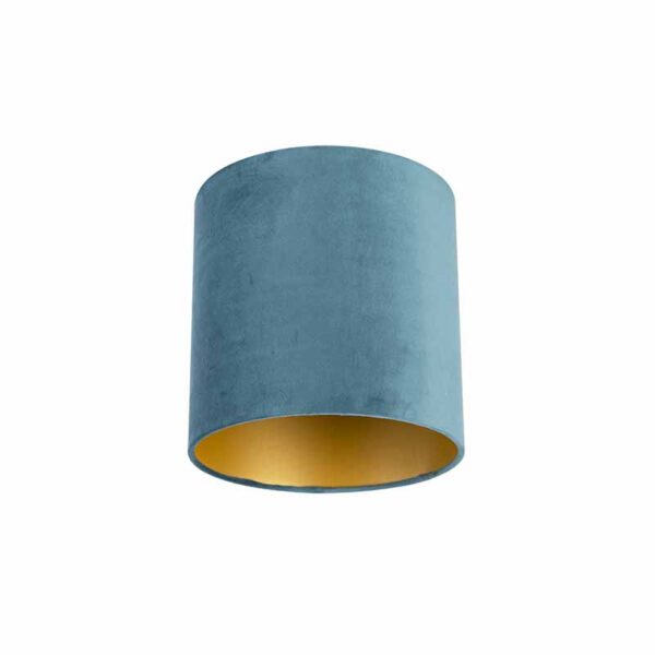 lampenkappen Velours lampenkap blauw met gouden binnenkant Stof Blauw Een elegante velours afgewerkt in binnenkant. Met deze kun je jouw vloerlamp of hanglamp