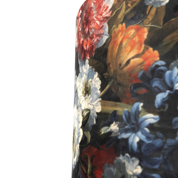 Velours lampenkap bloemen dessin 40/40/40 gouden binnenkant - Afbeelding 2