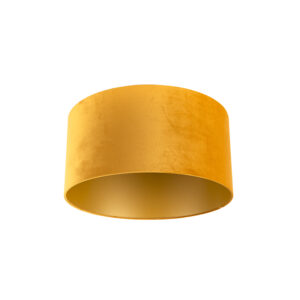 lampenkappen Velours lampenkap geel met gouden binnenkant Stof Geel Deze okergele velours is een echte Met deze kun je jouw vloerlamp of hanglamp voorzien van