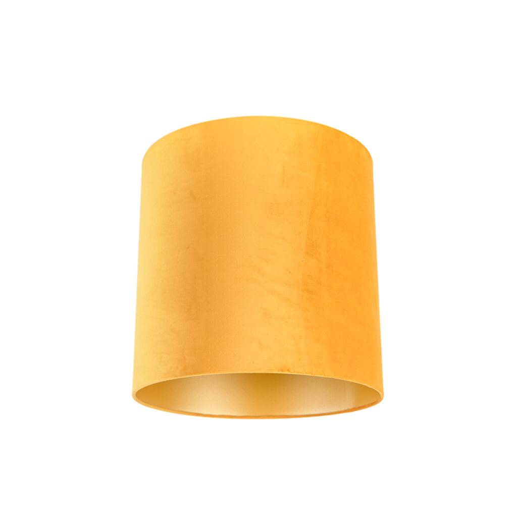 lampenkappen Velours lampenkap geel met gouden binnenkant Stof Geel Wat een eyecatcher deze velours lampenkap. Met kun je jouw vloerlamp of hanglamp voorzien