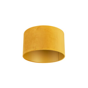 lampenkappen Velours lampenkap geel met gouden binnenkant Stof Geel Deze okergele velours is een echte Met deze kun je jouw vloerlamp of hanglamp voorzien van