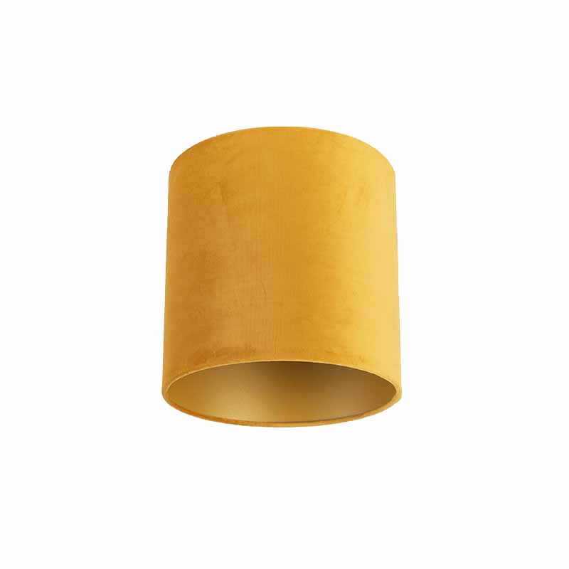 lampenkappen Velours lampenkap geel met gouden binnenkant Stof Geel Wat een eyecatcher deze velours lampenkap. Met kun je jouw vloerlamp of hanglamp voorzien